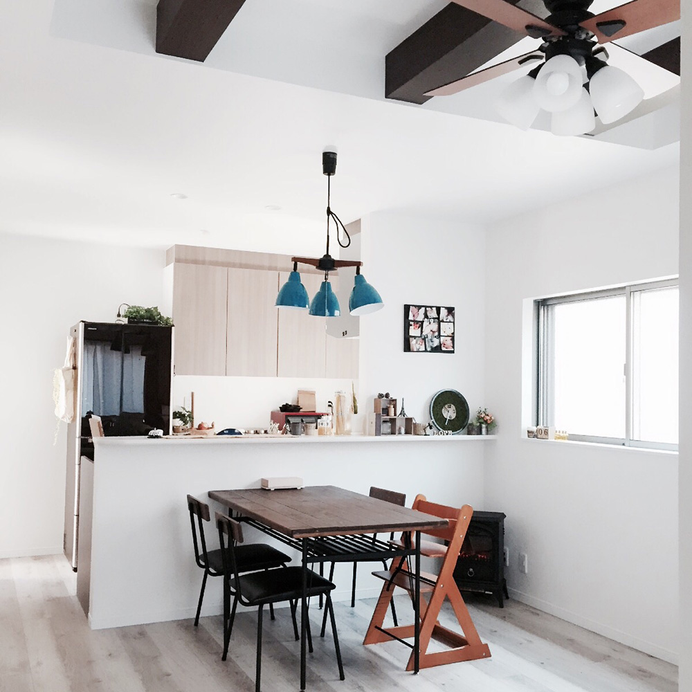 奥様こだわりの内装と、おしゃれな家具がモデルハウスのよう