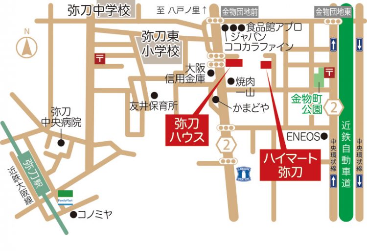 弥刀　周辺地図